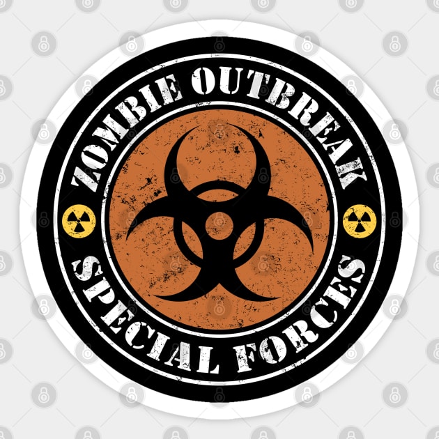 Zombie Outbreak Special Forces Sticker by Alema Art